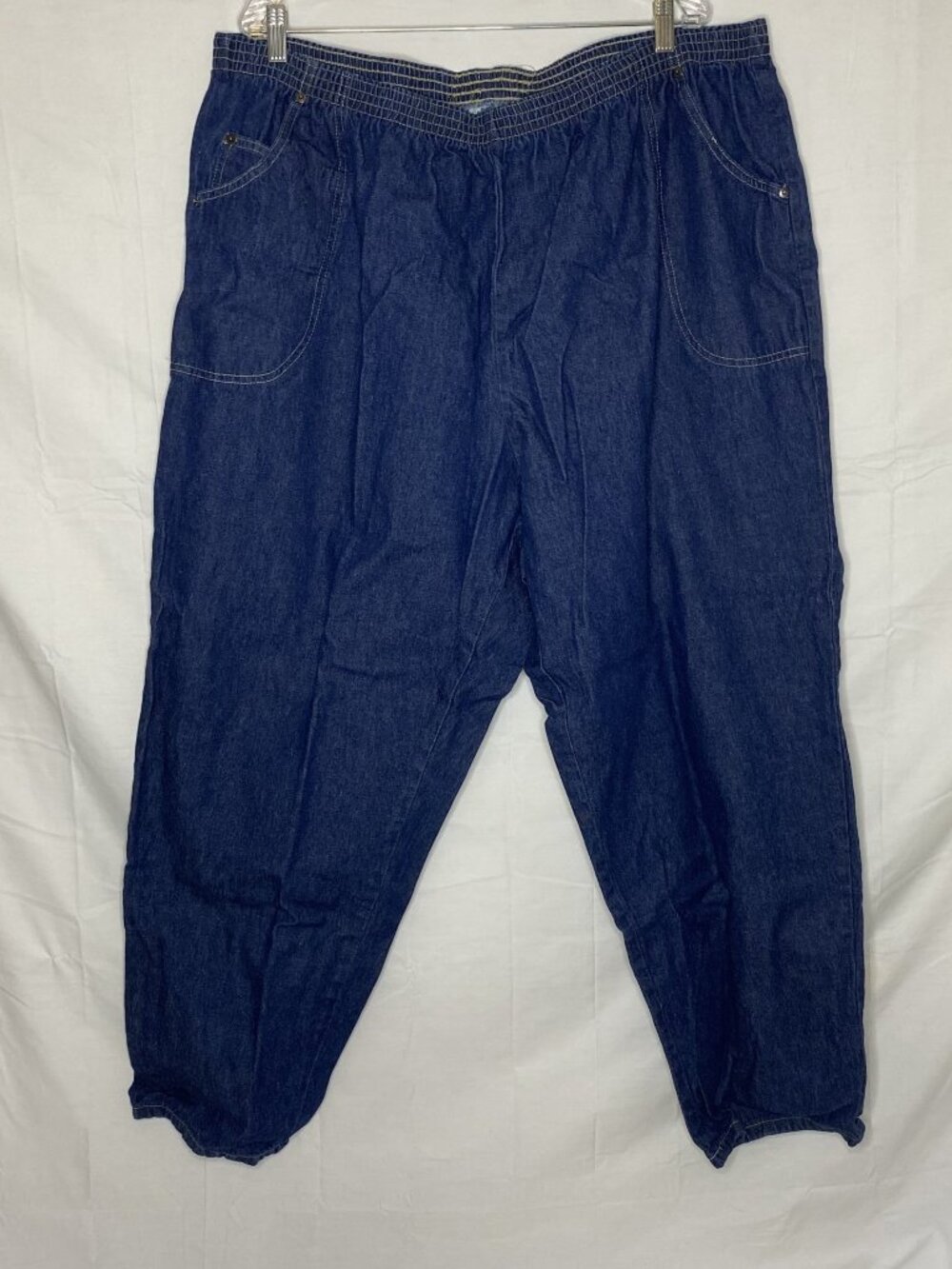 Cabin Creek (30W) Elastic Waist Pull-up with Front Pockets Women Blue Jeans